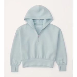 Abercrombie Kids Girls’ Neoknit Acrive Quarterzip Hoodie Light Blue Sz 9/10